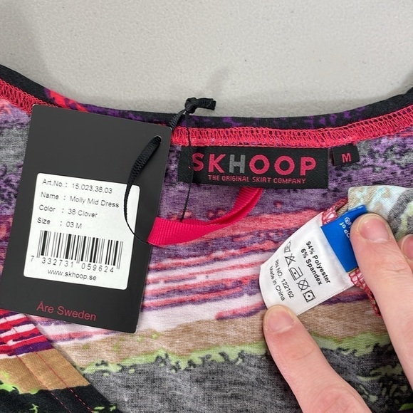 Skhoop Dress Women's Junior 3 M Medium Clover Purple Stripes Molly Mid Dress NWT - Picture 12 of 16